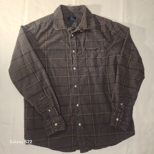Men's George Charcoal Cordoroy Plaid Shirt